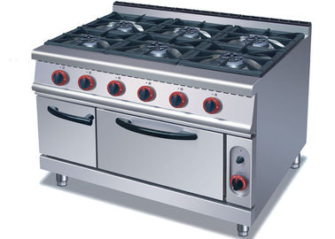 Las líneas de cocinar comerciales, 4 derechos libres/6 hornillas americanas proveen de gas la gama con el horno
